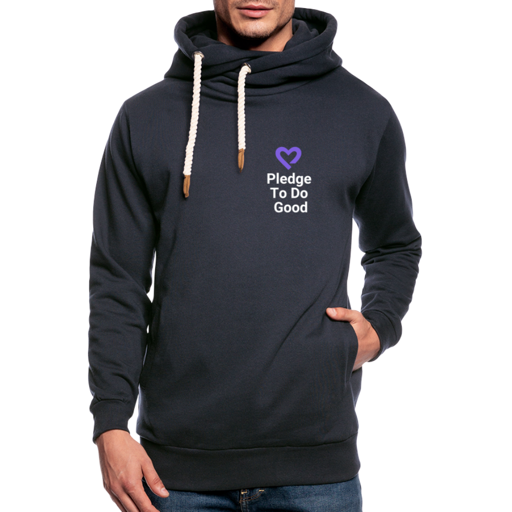 Shawl Collar Hoodie by Pledge - navy