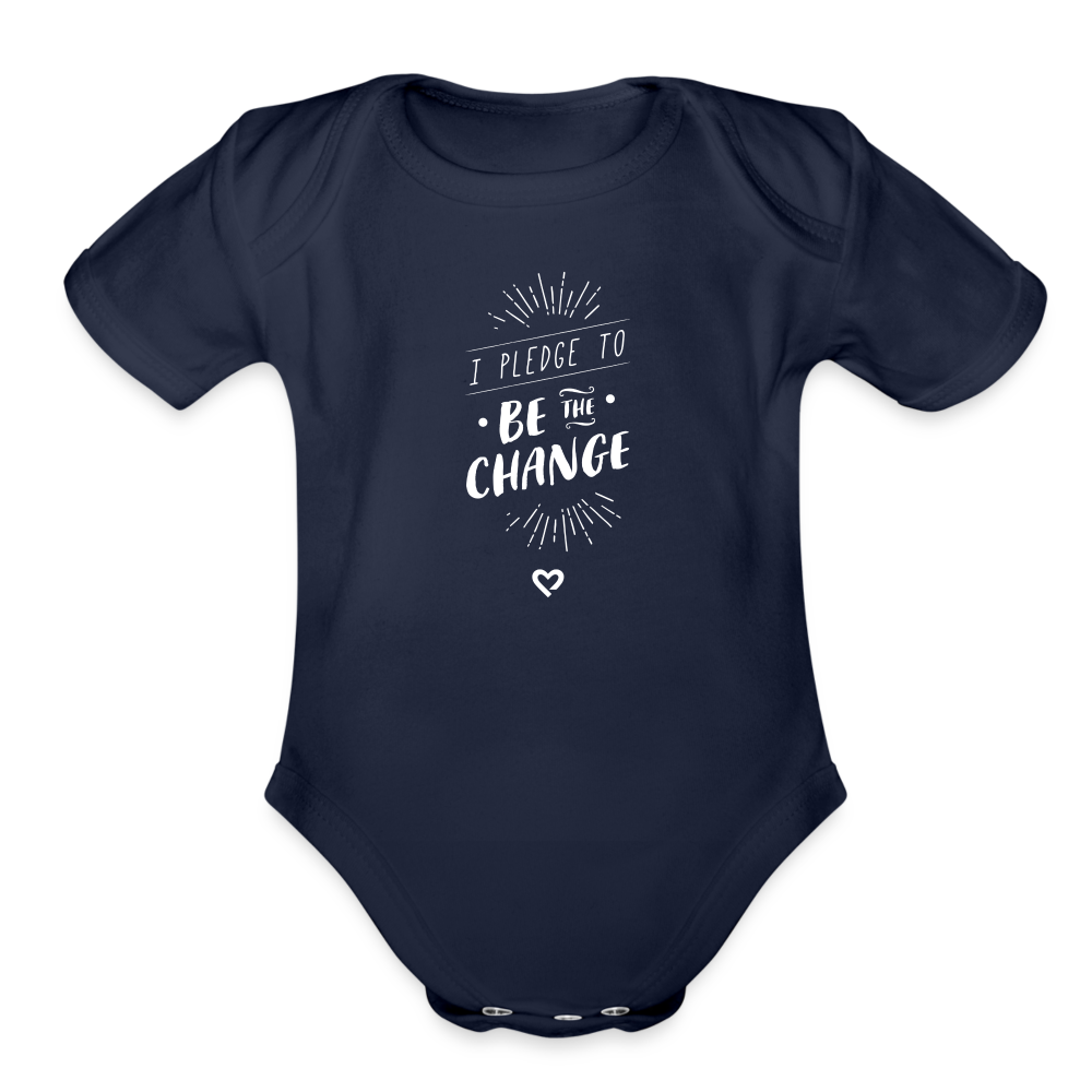 Baby Onesie - Pledge to be the Change - dark navy